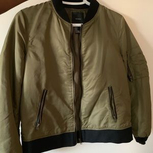 Army green bomber jacket